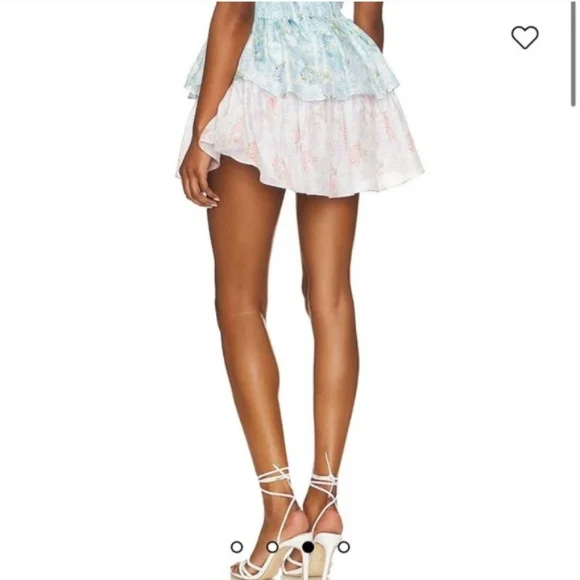 LoveShackFancy Rainbow Clouds Ruffle Mini Skirt | Small | Like New Cottage Core - Picture 4 of 9